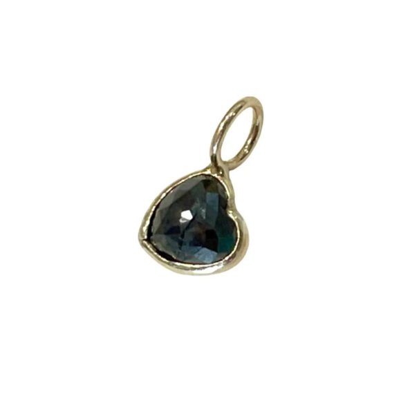 Solid 14k Black Diamond Pendant Charm 11 x 6 mm. - Picture 3 of 4